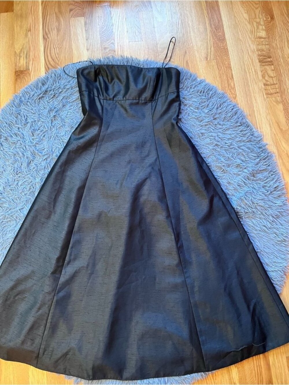ABS Allen Schwartz Black Spaghetti Strap A-Line Midi Dress Size 8